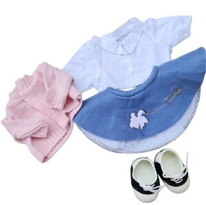 1992 Rare Tender Heart Cardigan Hop Skip Poodle‎ Skirt Set Build A Bear Idea